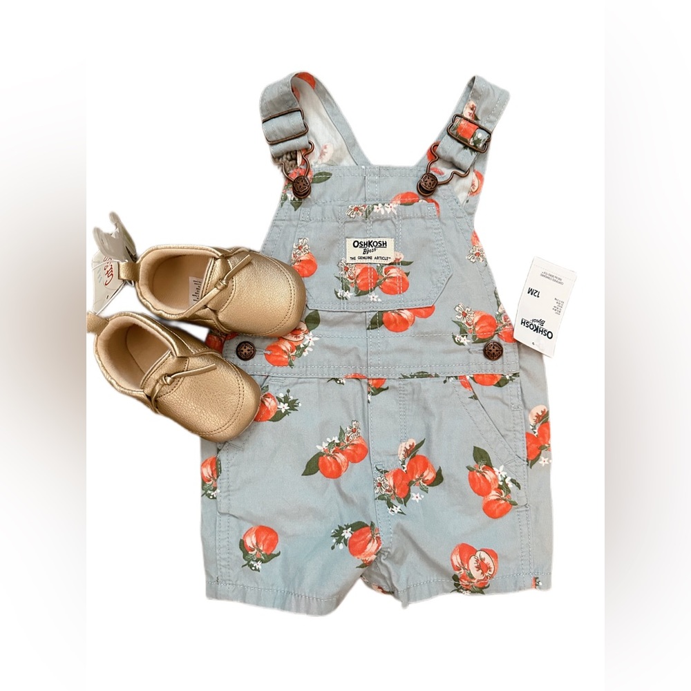 Oshkosh B’gosh Baby Girl Peach Overall Bundle 12mo